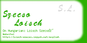 szecso loisch business card